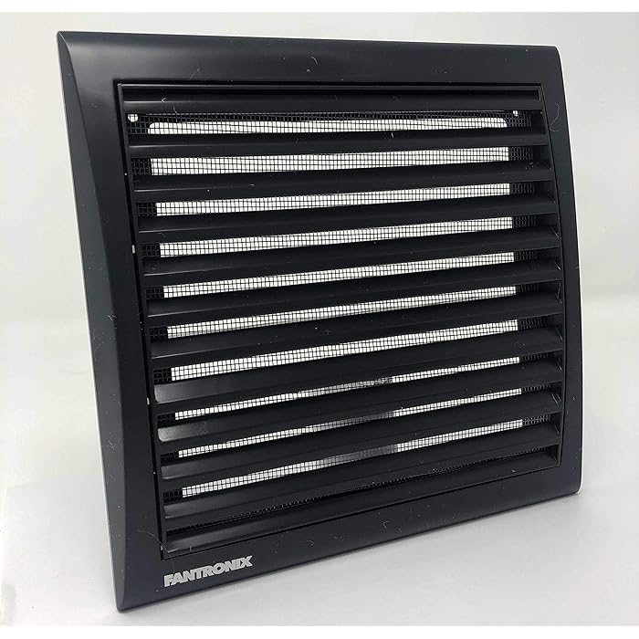 Buy Slim Black Wall Vent Square Grille Cover with Insect Screen Fly
