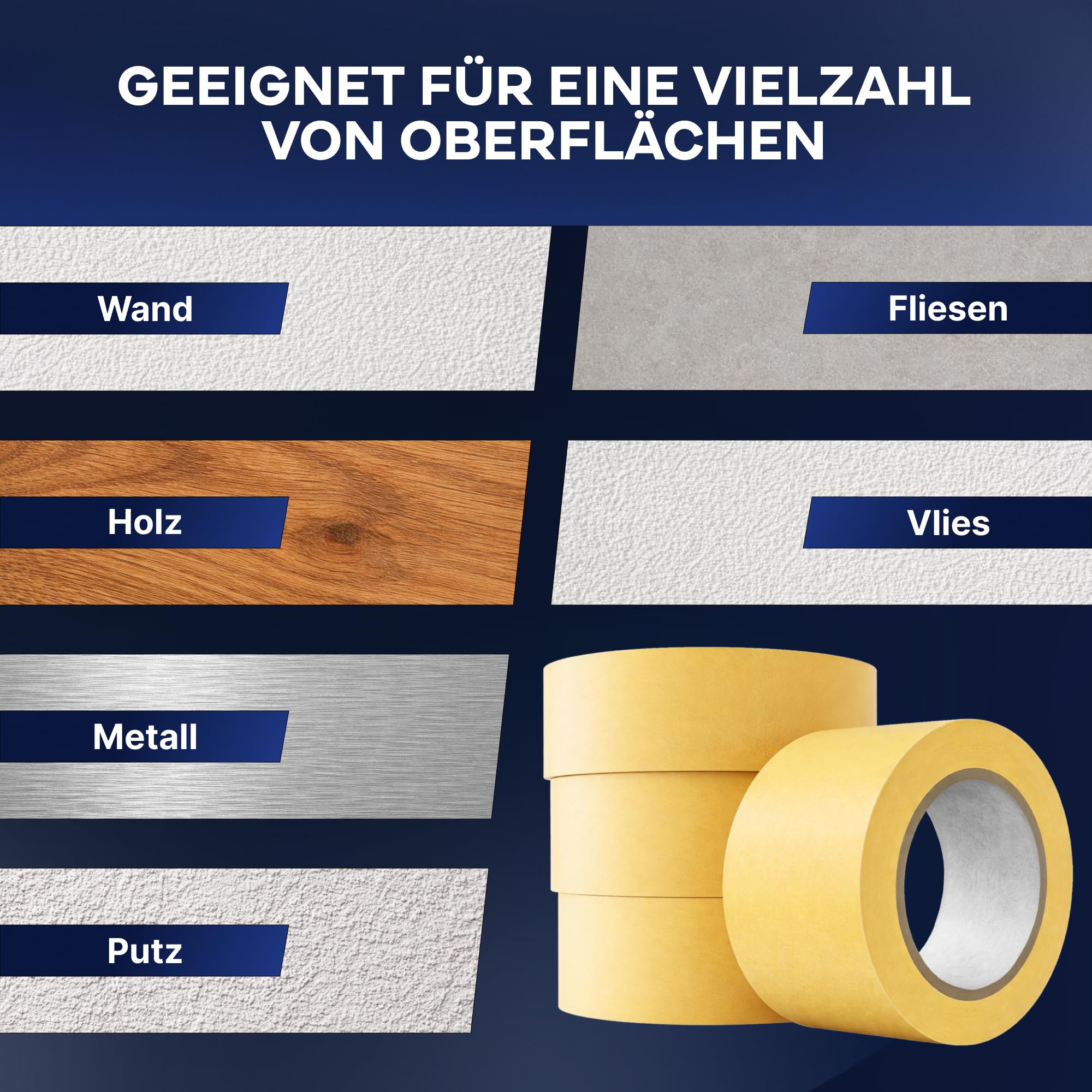 Plid Goldband Malerkrepp – 32 Rollen - 30 mm × 50 m – Malerklebeband | Kreppband | Abklebeband | Für Wand, Holz, Metall, Putz & Glas | Präzise Farbkanten | Innen & Außen