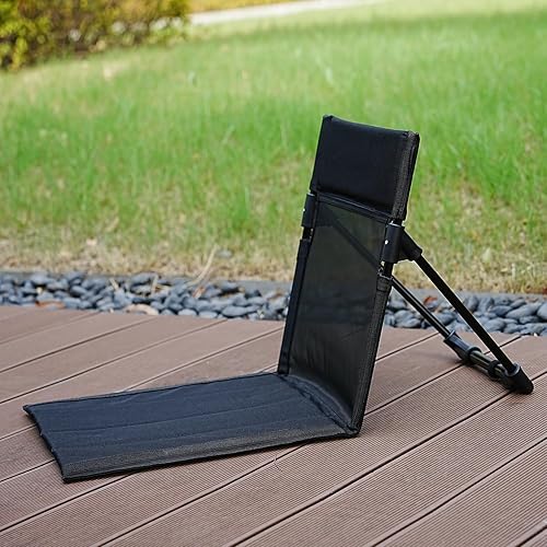 Miniatura 6 de Respaldo plegable de malla transpirable, asiento de campamento de aleación de aluminio ultraligero con respaldo ventilado, silla portátil al aire