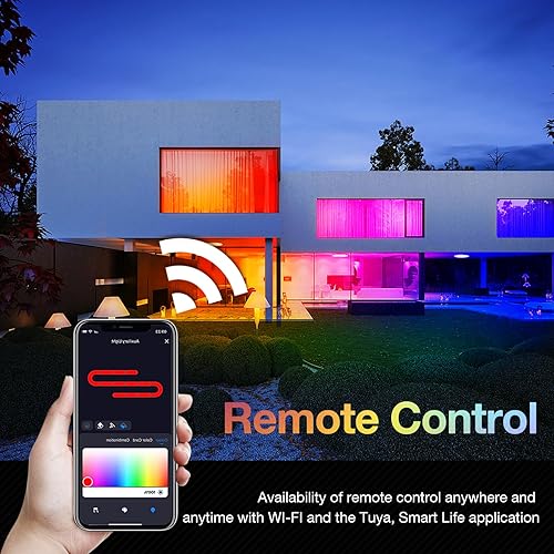 Miniatura 10 de VocgoUU Paquete de 2 lámparas de techo inteligentes RGB de 16 pulgadas que funcionan con Alexa, control remoto, WiFi y aplicación Tuya, lámpara LED