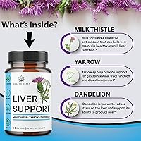 Vista 3 de Fórmula de limpieza y reparación del hígado, suplemento de apoyo hepático a base de hierbas con cardo mariano raíz de diente de león, cúrcuma