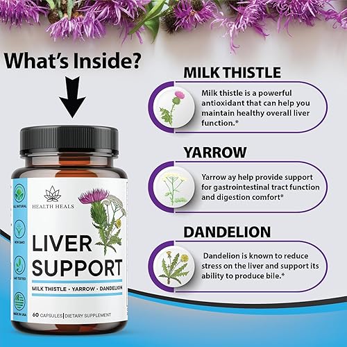 Miniatura 3 de Fórmula de limpieza y reparación del hígado, suplemento de apoyo hepático a base de hierbas con cardo mariano raíz de diente de león, cúrcuma,