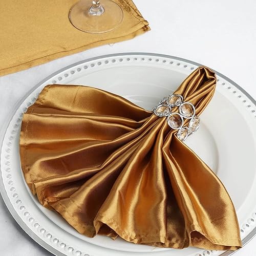 Efavormart - Paquete de 5 servilletas de satén sin costuras, resistentes a las arrugas, 20 x 20 pulgadas