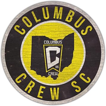 Fan Creations Columbus Crew FC MLS Wooden Sign 12 Round Wall Decor- Show Your CCFC Team Spirit and Decorate Your Major League Soccer Fandom - Officially Licensed Home Decor