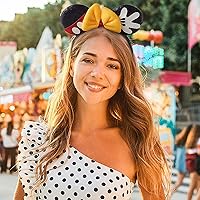 Vista 18 de Diadema con orejas de ratón de Minnie de leopardo, decoración de fiesta, diadema de orejas de ratón para disfraz de Halloween, accesorios para el 2