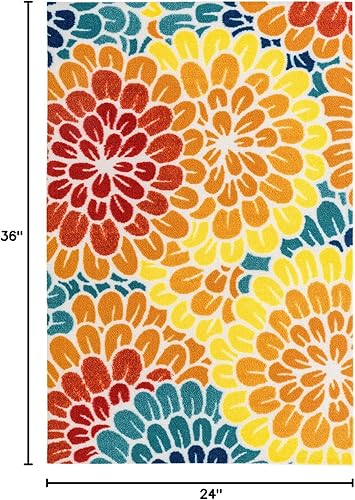 Vista 163 de DECOMALL Tapete pequeño de 2 x 3 pies para puerta, para porche, patio, balcón, terraza, patio, multicolor, 24 x 36 pulgadas Multi 06
