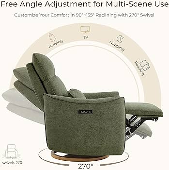 Amazon.com: CHITA Swivel Rocker Recliner Chair, Power Nursery