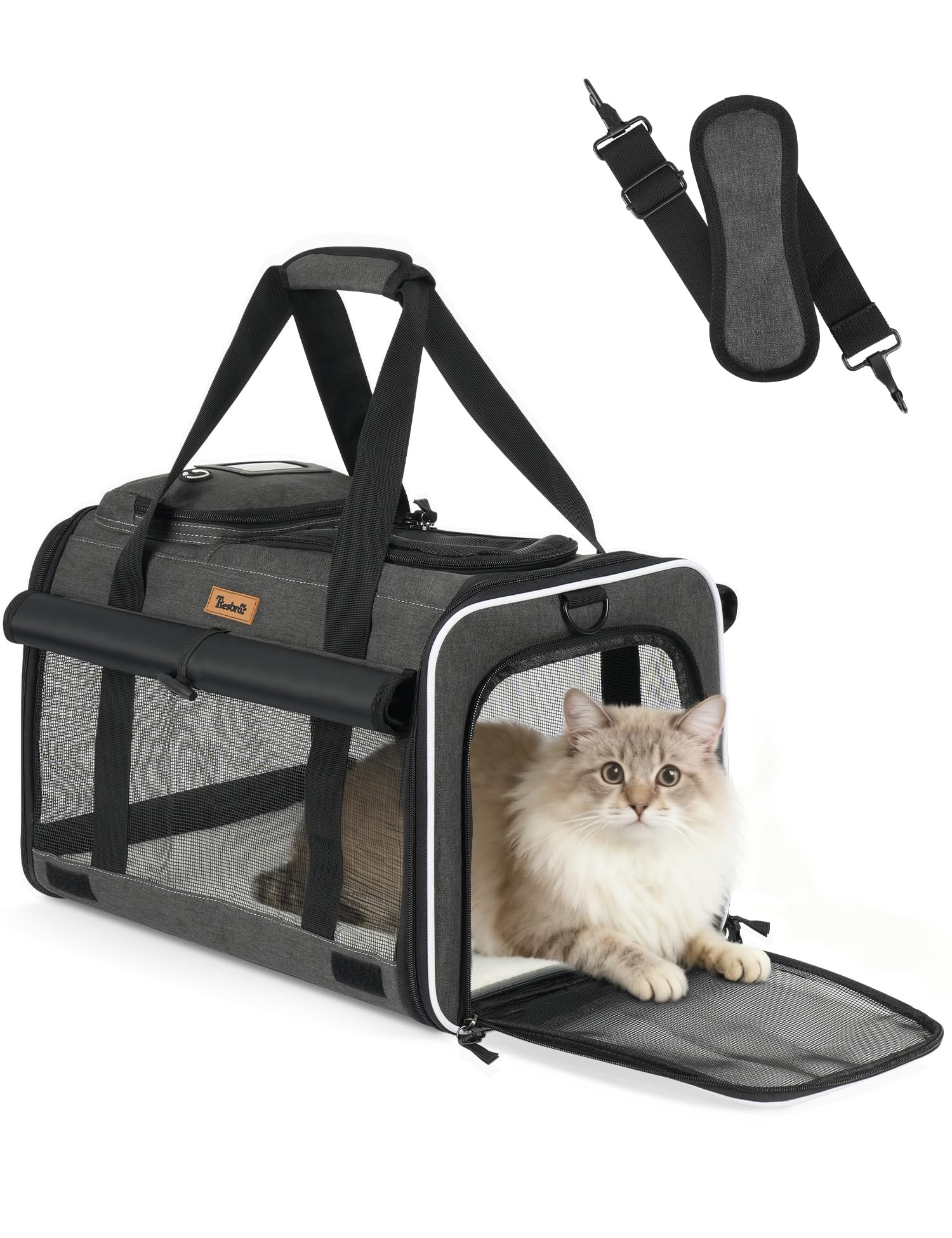 Amazon | Tresbro 猫 キャリー バッグ キャリーケース カーテン付き