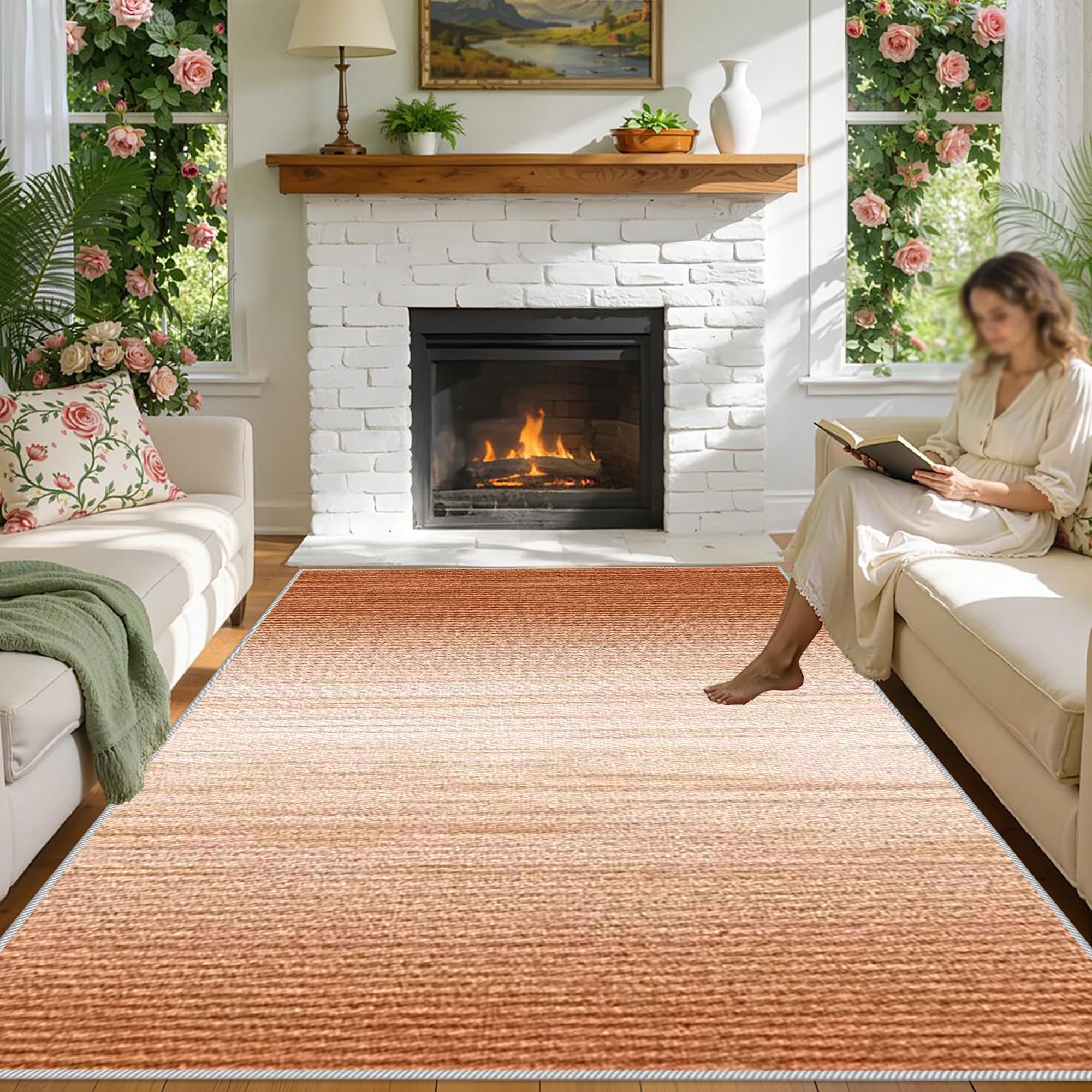 Tapis chambre lavable et doux à poil court pour votre salon
