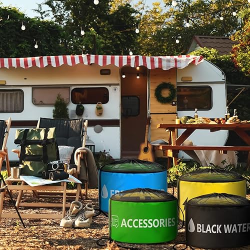 Miniatura 7 de ERKOON Bolsa de almacenamiento de manguera impermeable para caravana, paquete de 4, accesorios organizadores para cámper, bolsa organizadora de