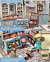 Vista 3 de CUTEBEE - Kit de rincón de libros - Casa de muñecas en miniatura de panadería pastelería DIY para adultos, decoración de estantería de casa pequeña