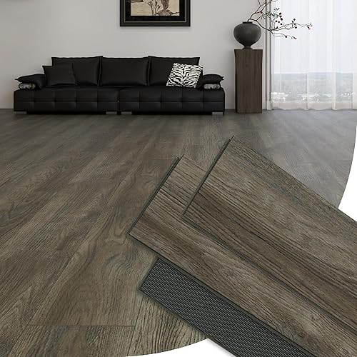 23.9 Sq.Ft SPC Vinyl Flooring Plank Click‑Lock Rigid Core Waterproof Oak Wood Look LVP 10 Planks with IXPE Pad 7.17"×48" x6 mm 20mil Wear Layer Scratch & Dent Resistant,Classic Tree