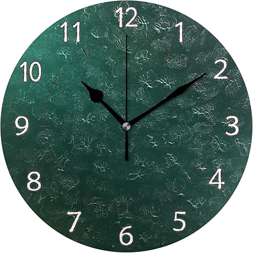 Miniatura 1 de xigua Hunter Green 1 reloj de pared, silencioso, sin tictac, 10 pulgadas, funciona con pilas, reloj fácil de leer para decoración del hogar, cocina,