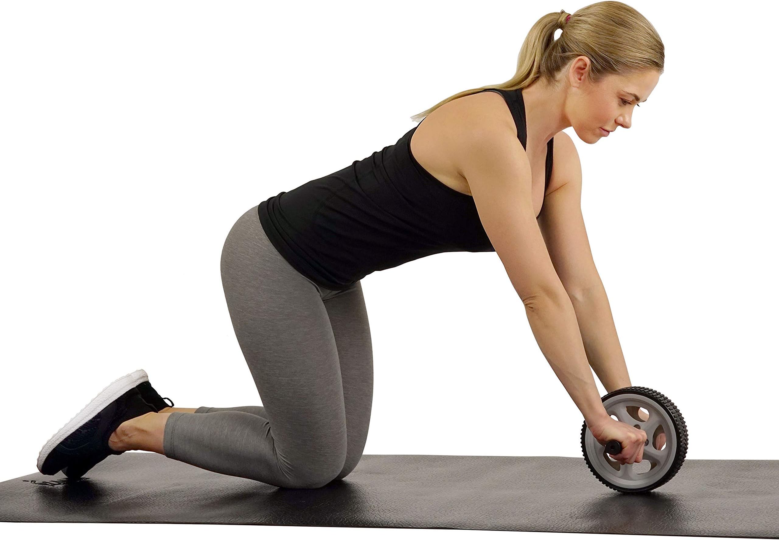 Sunny Health & Fitness Ab Roller Wheel, Durable Construction, Compact & Portable, Non-Slip Handles for Home Gym, Addominal Exercises & Core Strength Trainer