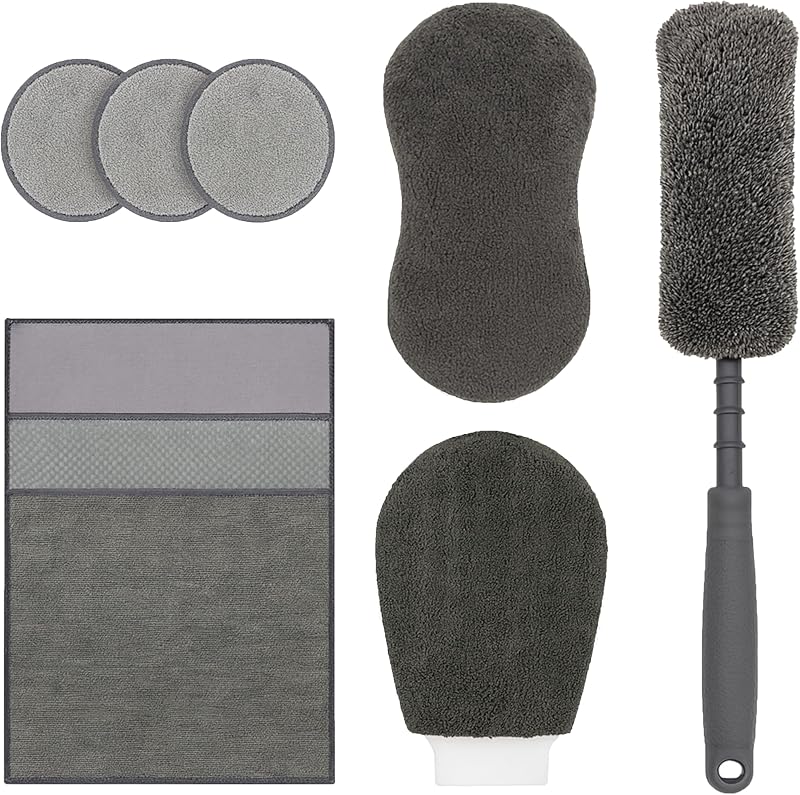 ArcadieMagic Kit Pulizia Auto Completo 9 in 1 con Borsa – Set Lavaggio Auto Interni ed Esterni Detailing