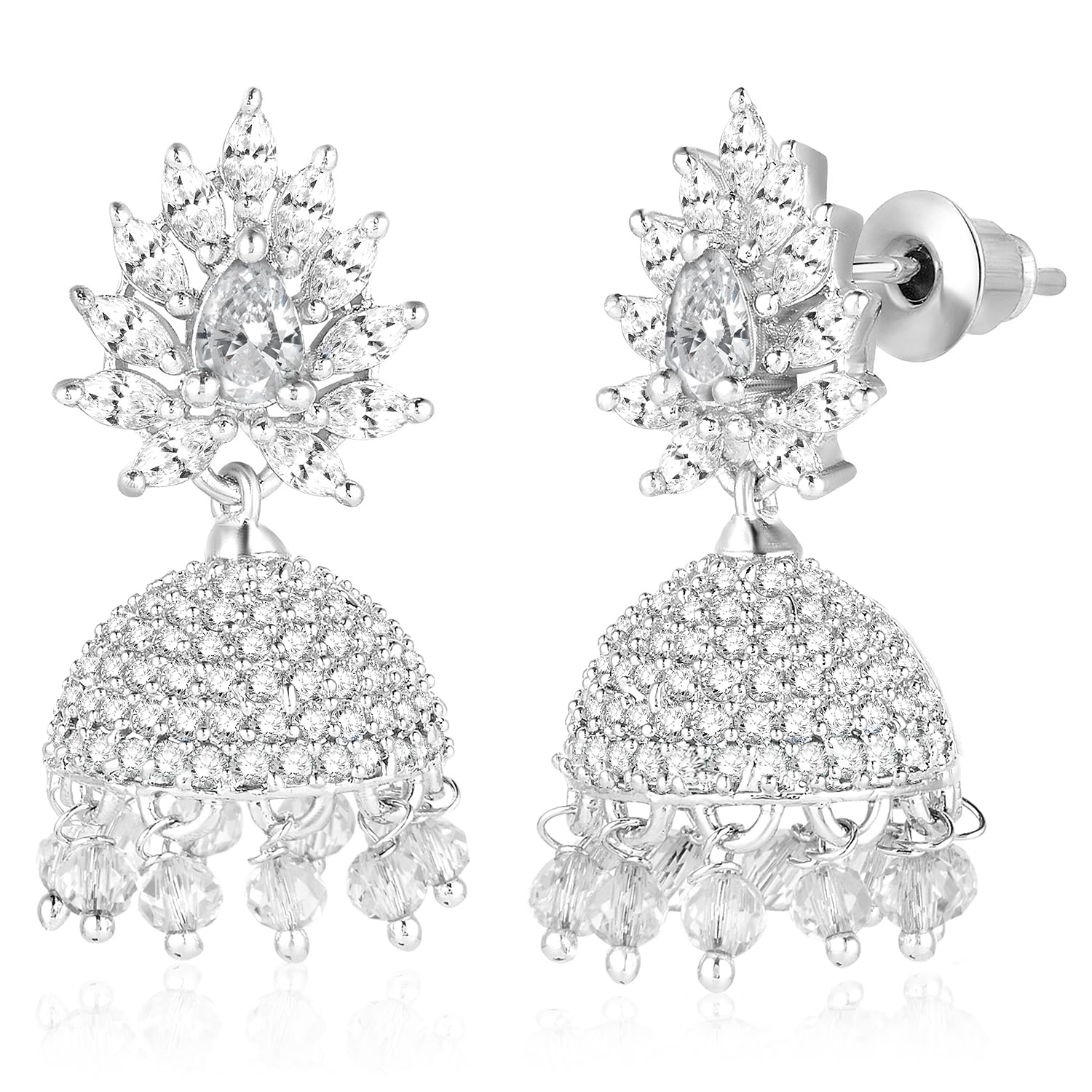 See full amazon price history chart for Peora Silver Plated Cubic Zirconia & Beads Studded Jhumki Earrings Fashion Jewellery for Women & Girls Peora Silver Plated Cubic Zirconia & Beads Studded Jhumki Earrings Fashion Jewellery for Women & Girls (B0D8Y8C3F1) Amazon Price History, Amazon Price Tracker