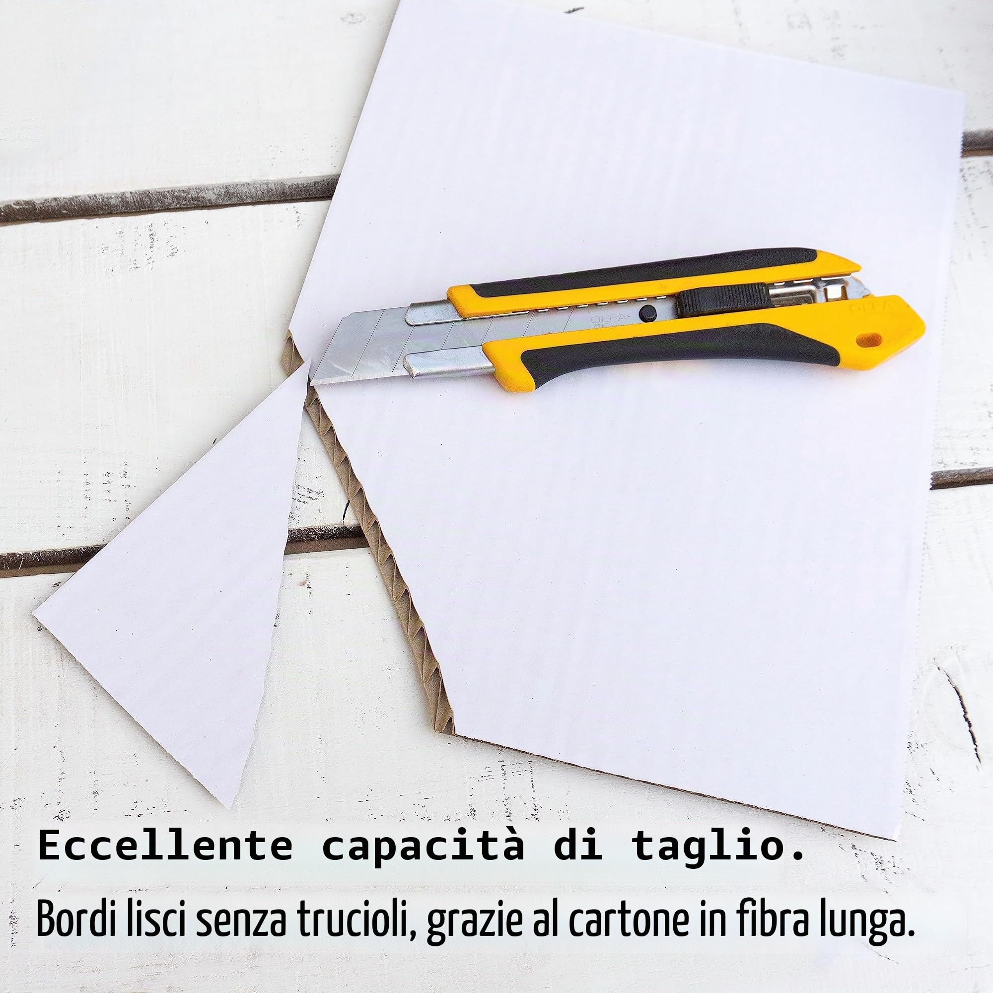 20 fogli di cartone ondulato, bianco DIN A4 (210 x 297 mm), cartone ondulato, 4 mm, per lavori manuali, rinforzo di buste, scatole, modellismo