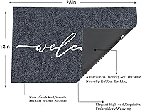 Vista 3 de AAZZKANG Tapete de Bienvenida para Exteriores con Respaldo de Goma Antideslizante Fácil de Limpiar Tapetes de Puerta de Entrada para Áreas