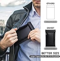 Vista 4 de Bolsas Simket Faraday para teléfonos y llaves de coche, paquete de 2, bolsa de bloqueo de señal, bloqueador de señal de teléfono celular, bloqueador
