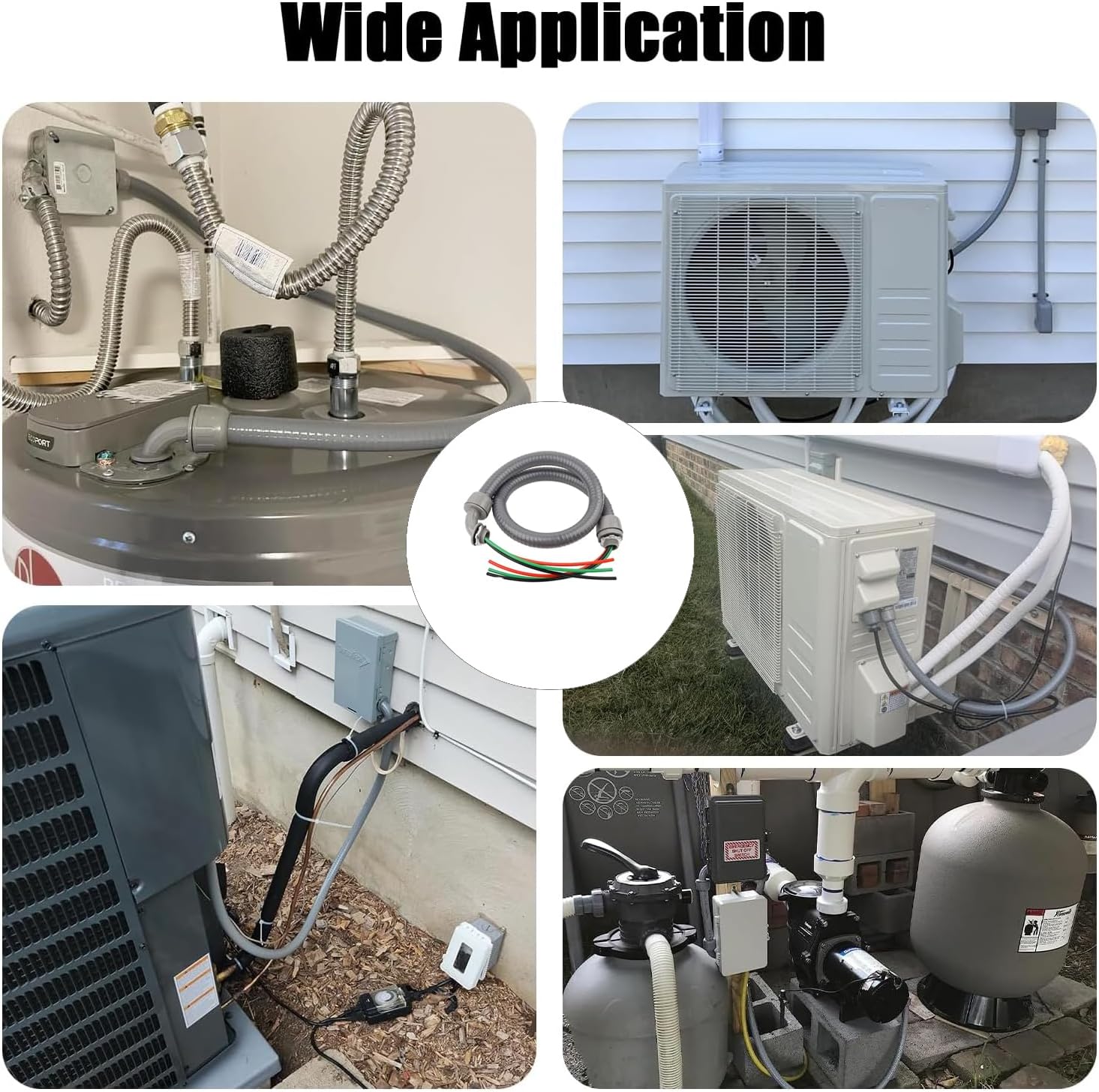 Electrical Wires Liquid Tight Conduit Wire Electrical Whip Kit Power Whips Assembly for Outdoor Wiring Protection