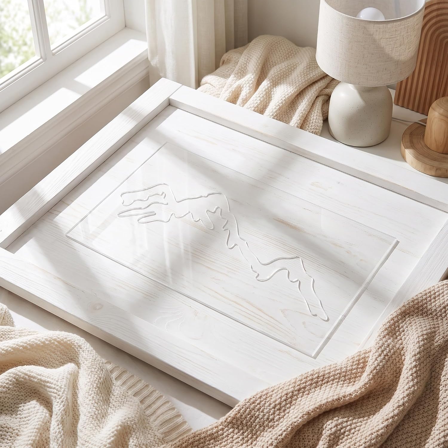 Acrylic Mountain Router Corner Template for Woodworking, 30x20cm Router Tracing Template with Precise Cross Design and Smooth Edges, for Carving Board and Panel DIY Decoration