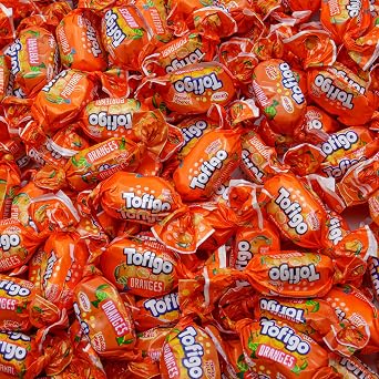 Orange Chewy Candy 5 lb Fruit Filled Taffy with Soft Center Individually Wrapped