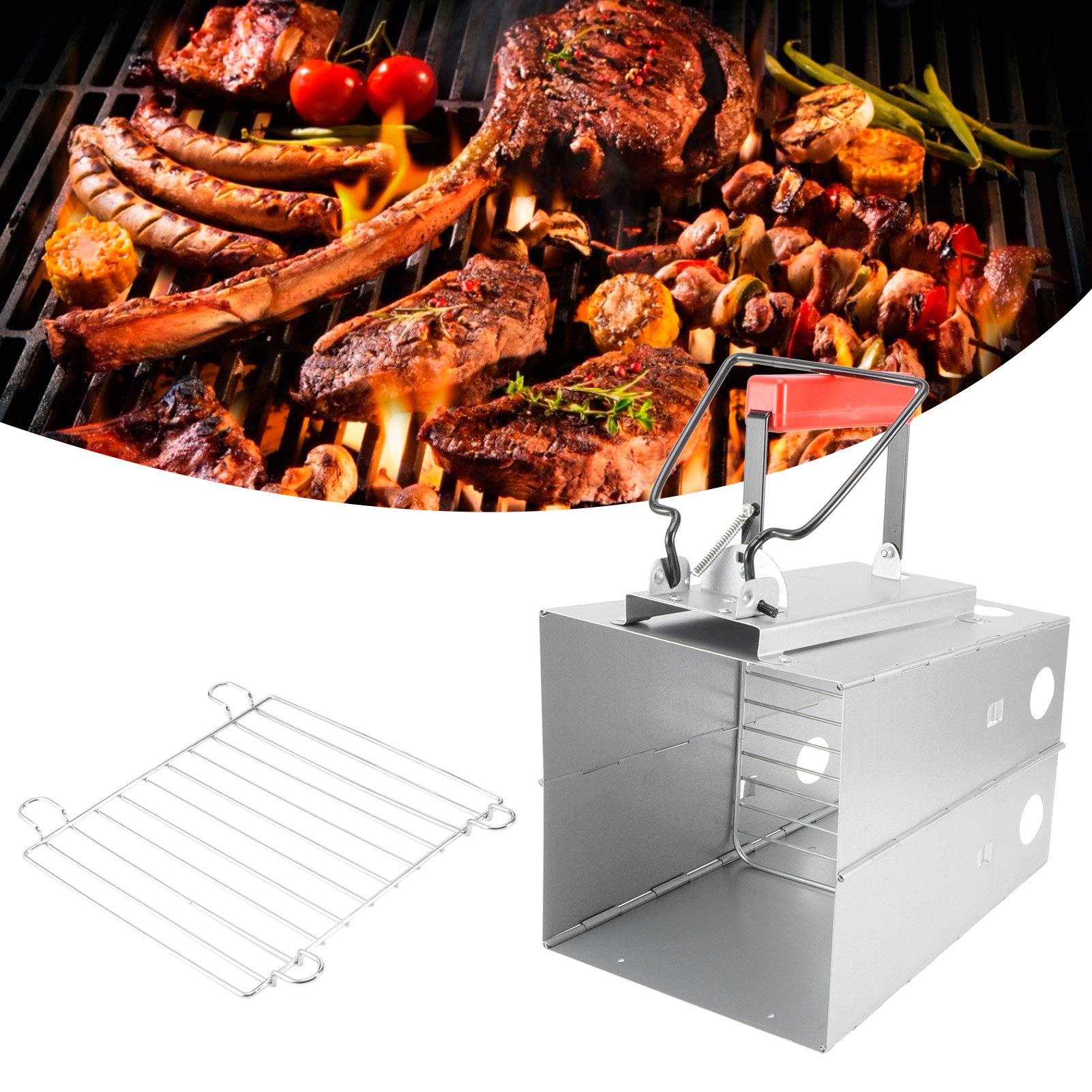 Parrilla de Barbacoa Plegable de Acero Inoxidable, Estufa de