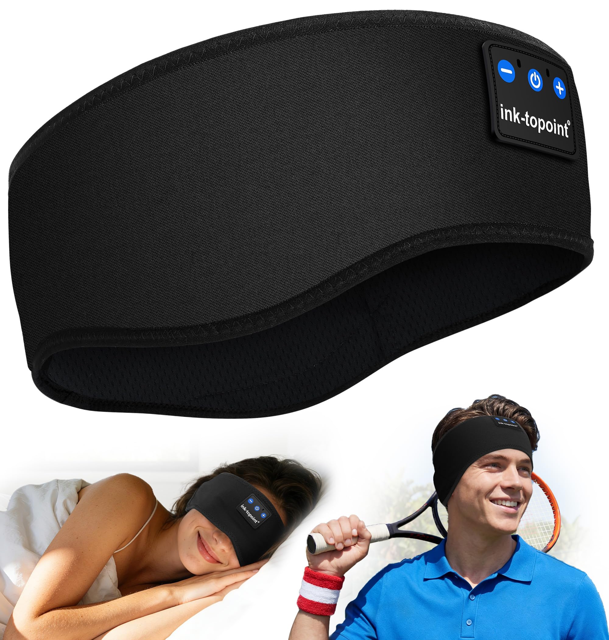 Schlafkopfhörer Bluetooth,Schlaf Kopfhörer Stirnband Bluetooth 5.4 Kopfhörer Geschenk für Männer/Frauen mit Ultradünnen HD Stereo Lautsprecher für Sport,Schlafen,Reisen,Meditation,Entspannen