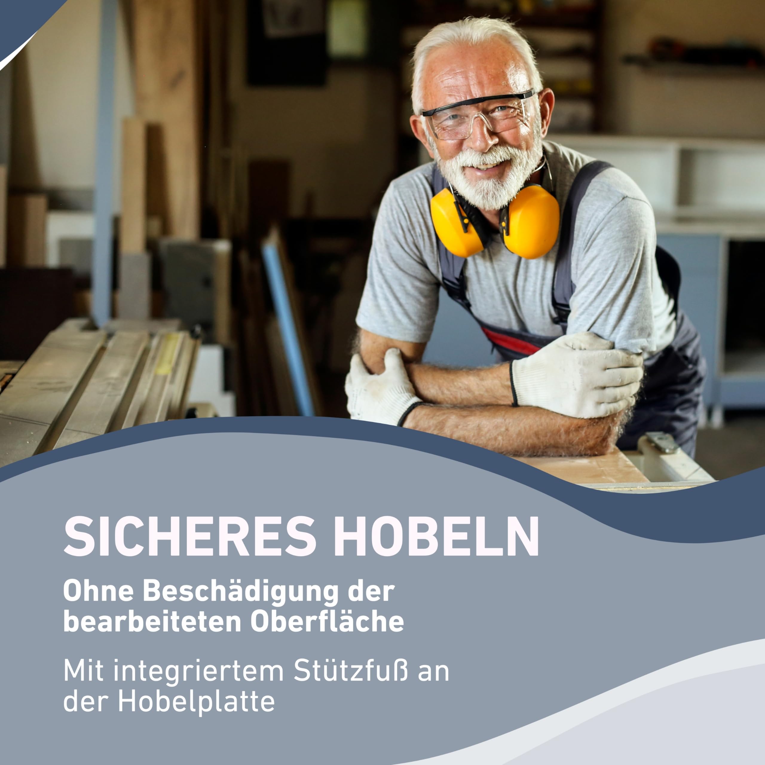 Elektrohobel 1000W I Hobelmaschine mit 110mm Hobelbreite & bis zu 3mm Spanntiefe I elektrischer Hobel mit Staubfang I Elektro-Handhobel mit Stützfuß I Handhobelmaschine