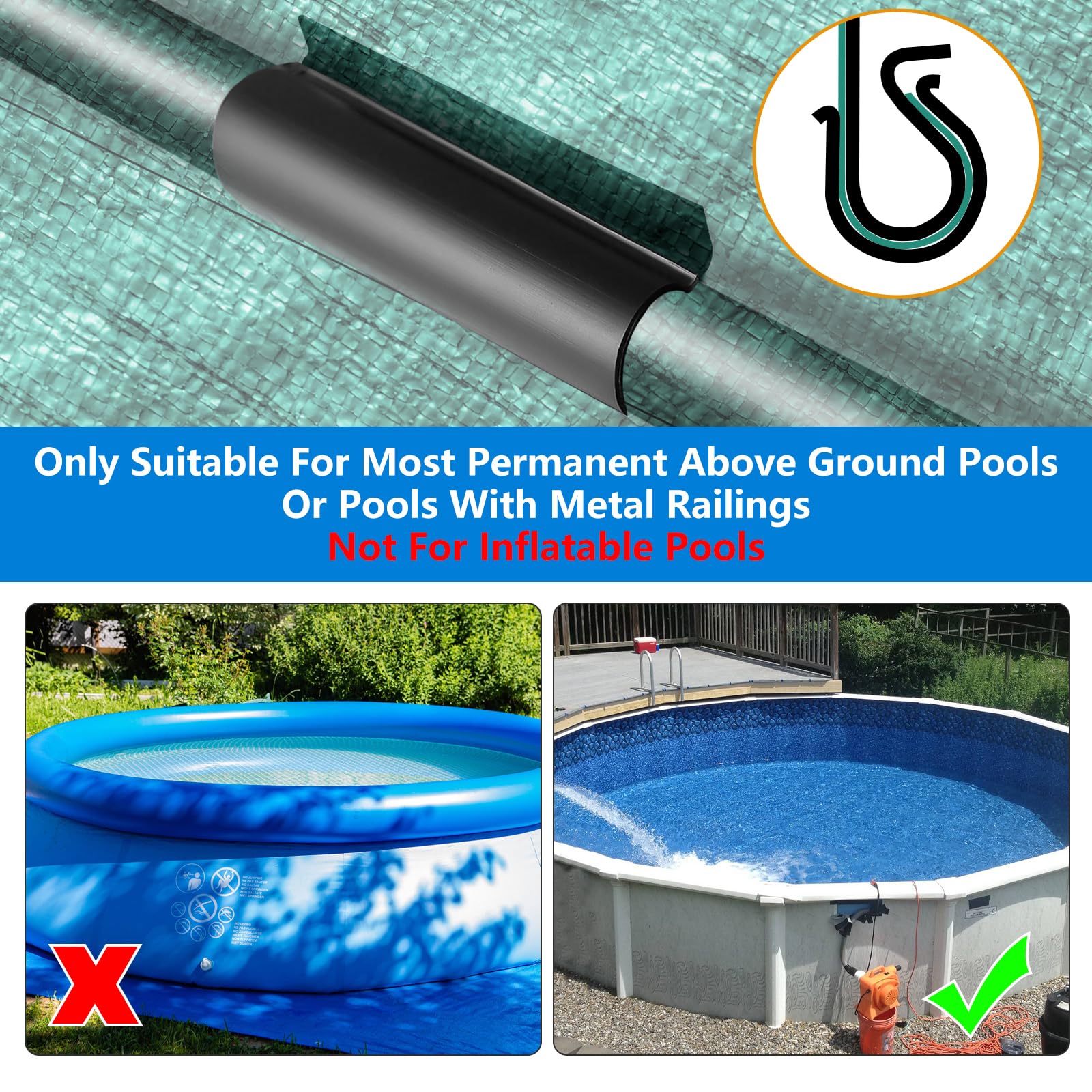 Snapklik.com : 60PCS Pool Cover Clips, Pool Cover Clips For Above ...