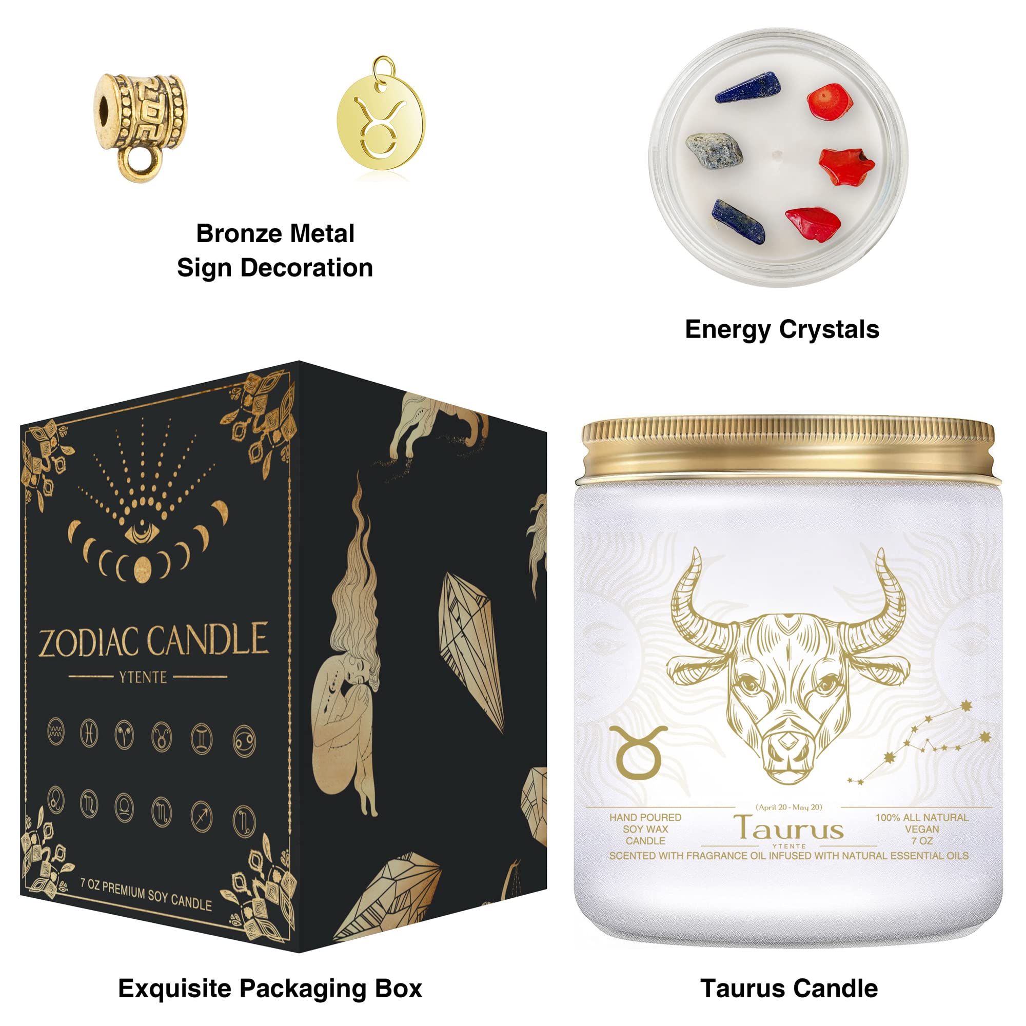 Byk prezent dla kobiet, świece byka, świece ze szkła zodiaku, prezent astrologiczny, kwiecień prezenty urodzinowe dla kobiet, mamy, siostry, zapachowe świece sojowe