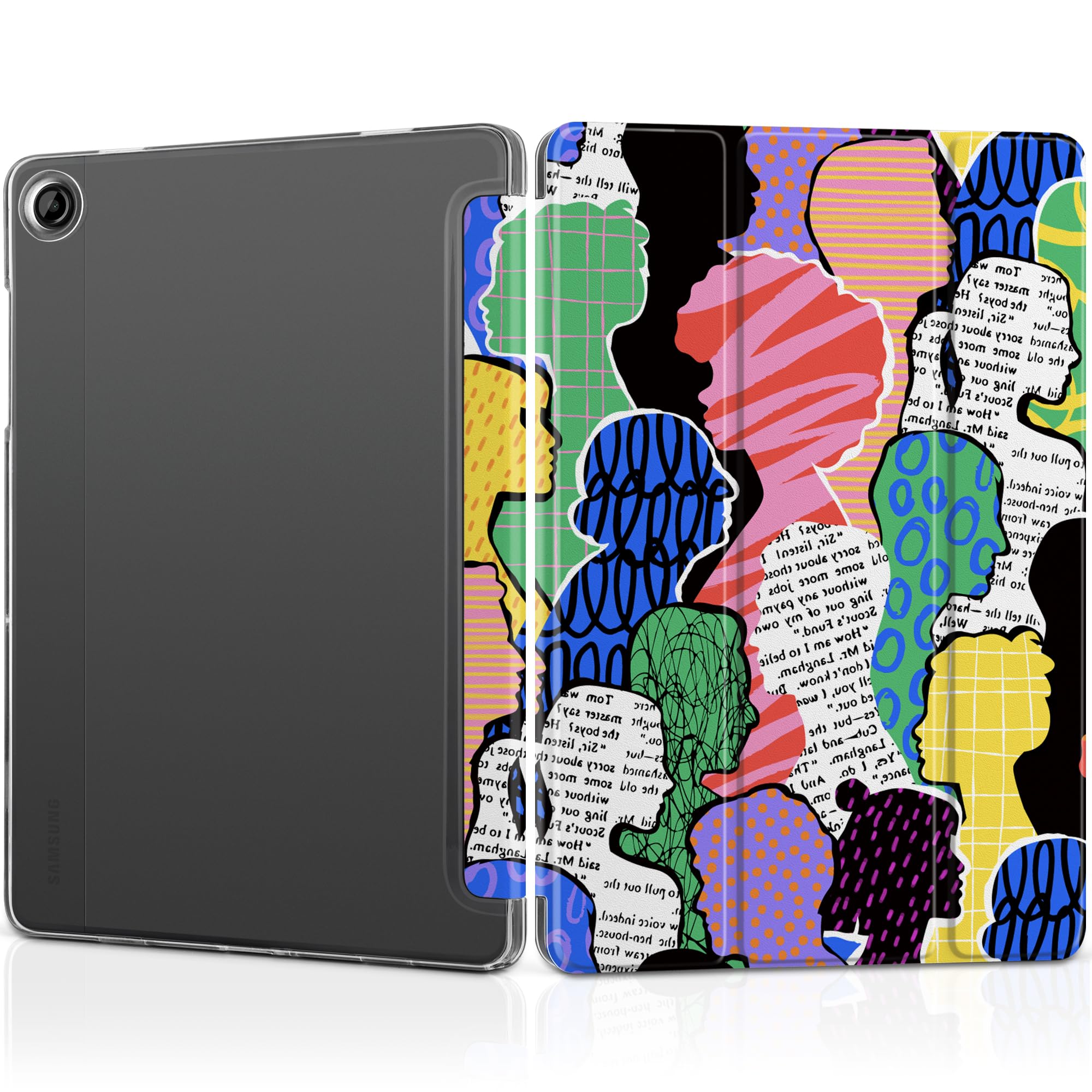 MEEgoodo for Samsung Galaxy Tab A9 Plus 11 inch Case 2024 2023 (Fit Model SM-X210/X216/X218), A9+ Tablet Cases with Silk Texture & PC Clear Back Cover