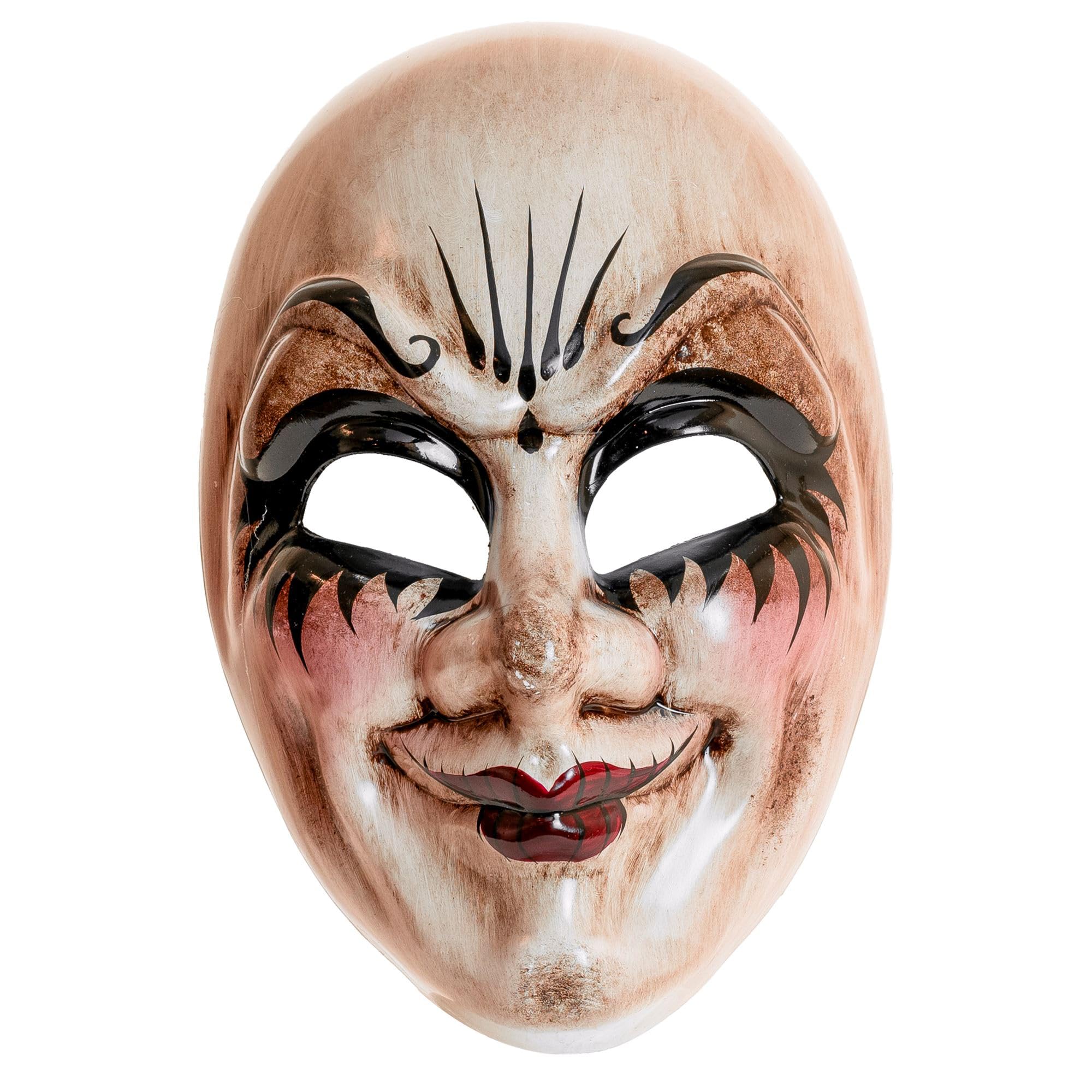 W WIDMANN MILANO Party Fashion - Mask Doll Face Horror Clown Plastic Porcelain Doll Scary Halloween Costume