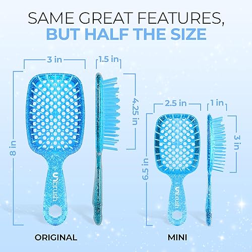 Miniatura 3 de FHI HEAT UNbrush MINI Cepillo desenredante ventilado húmedo y seco, azul zafiro