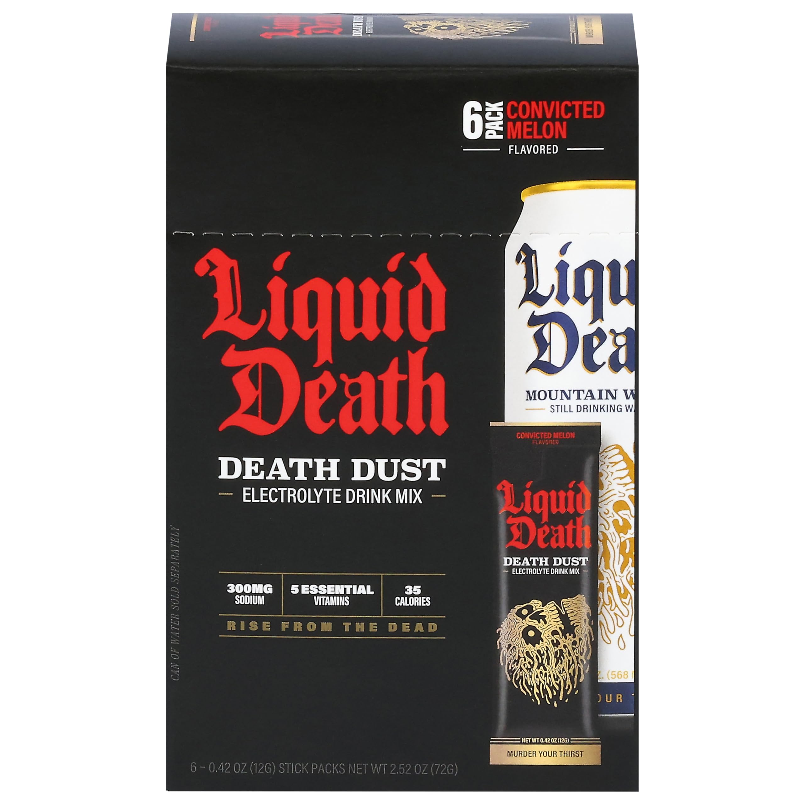 Liquid Death, Drink Mix Death Dust Melon 6Pk, 2.52 Ounce