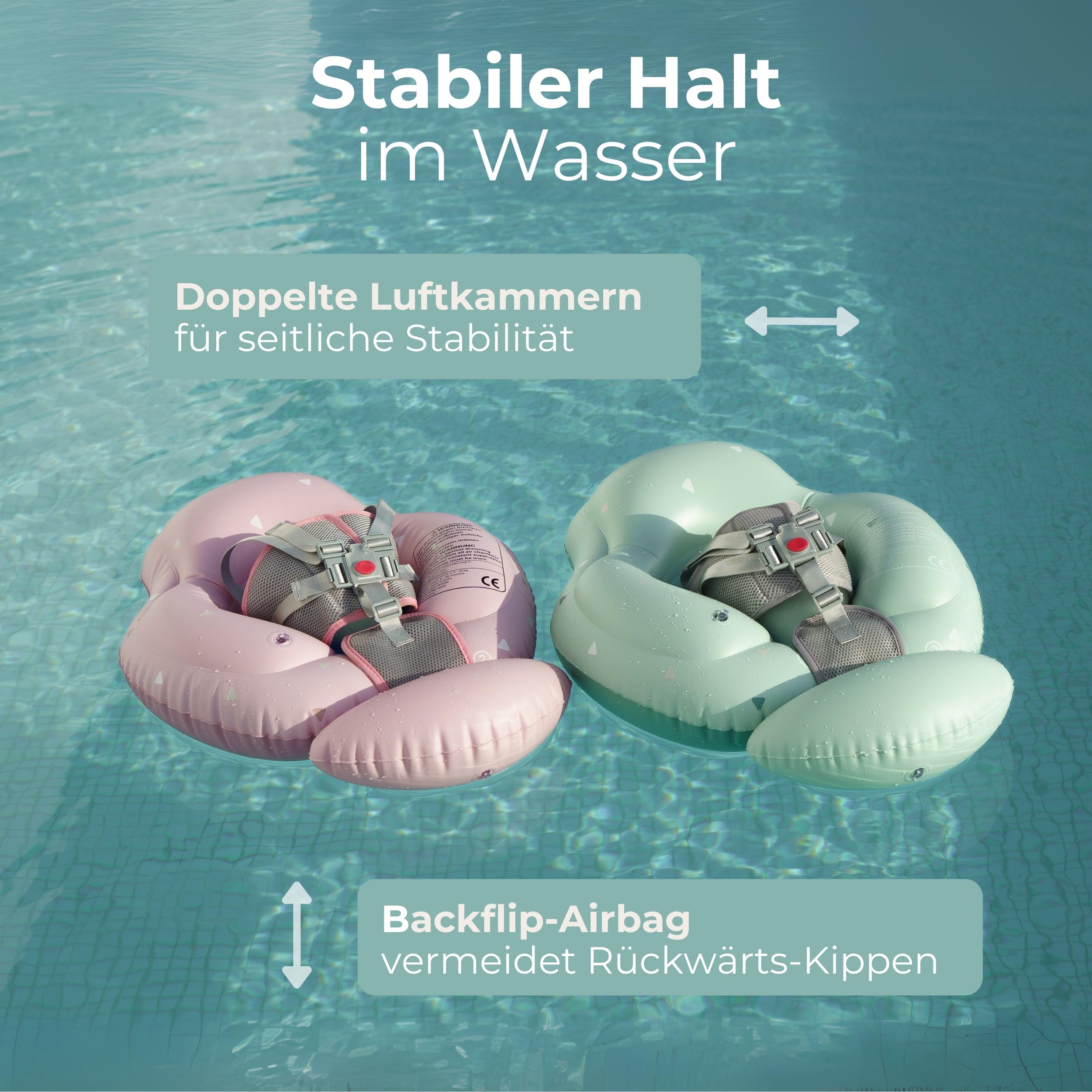BJORKI® Schwimmring Baby – Stabil & sicher auf dem Wasser – Mitwachsender Schwimmreifen ab 6 Monate bis 3 Jahre – 40° Schwimmlage für natürliche Bewegungen – Robuste Schwimmhilfe Baby