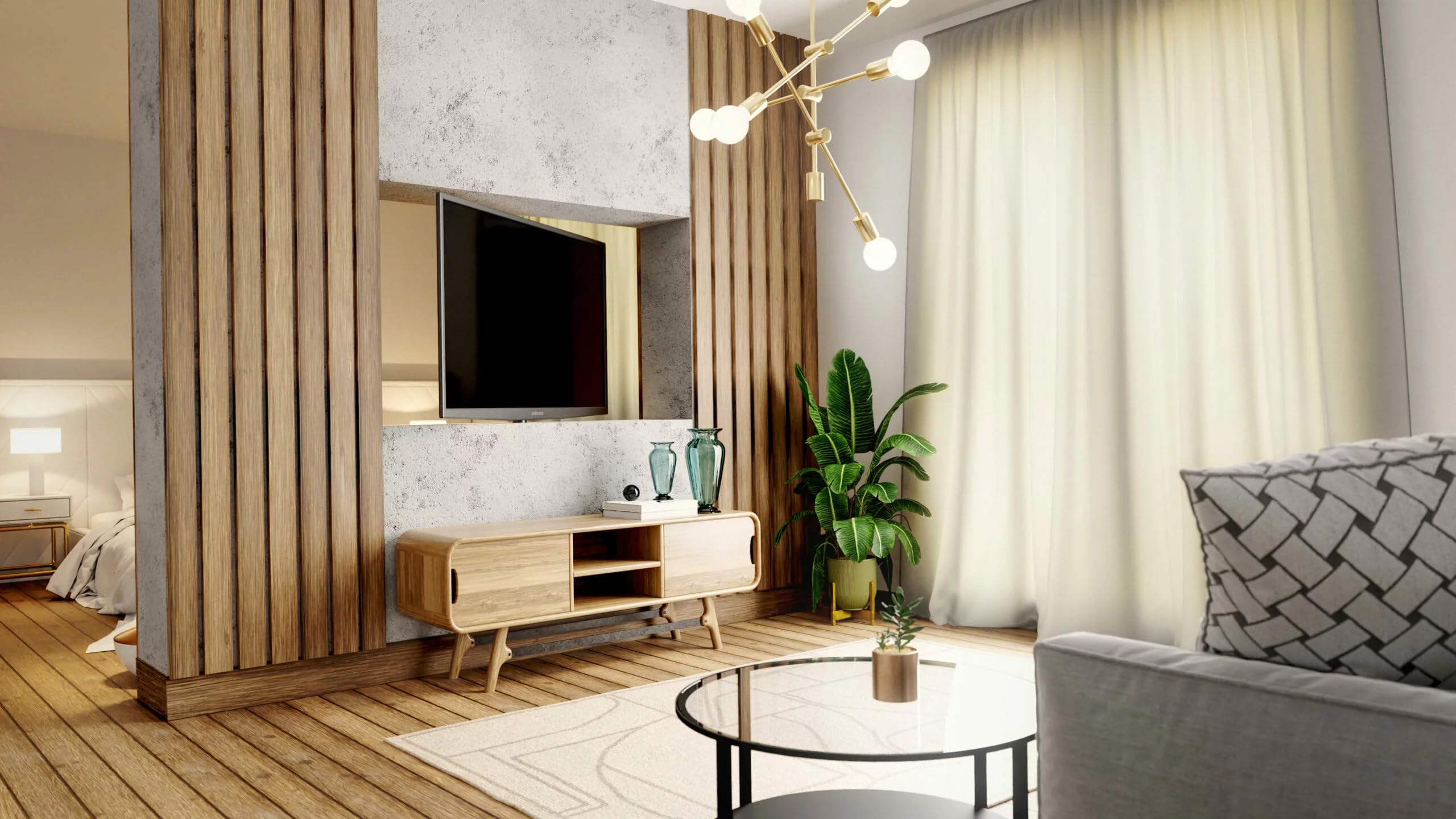 SABAJ M&D Supporto TV Girevole 360 Gradi Mobile Armadio Parete Staffa | Schermi piatti o curvi da 40 a 110 pollici, fino a 70 kg, VESA 100x100 a 600x400, piatto rotante in acciaio