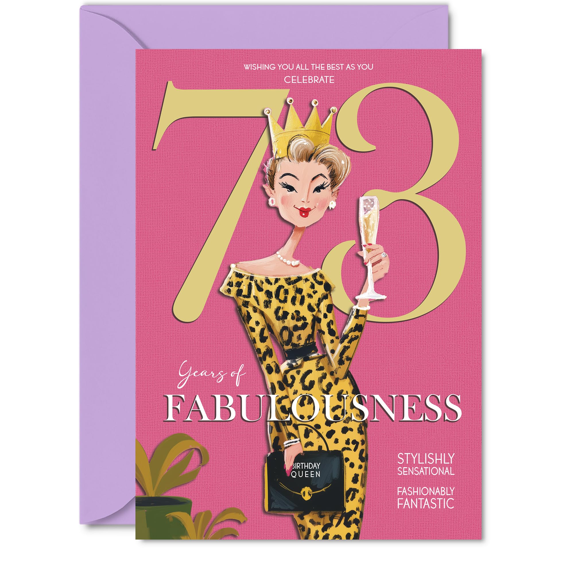 73rd Birthday Cards for Women - Years Of Fabulousness - Happy Birthday Card for 73 Year Old Woman Granny Nanny Cousin Nan, 5x7 Inch Bday Greeting Cards