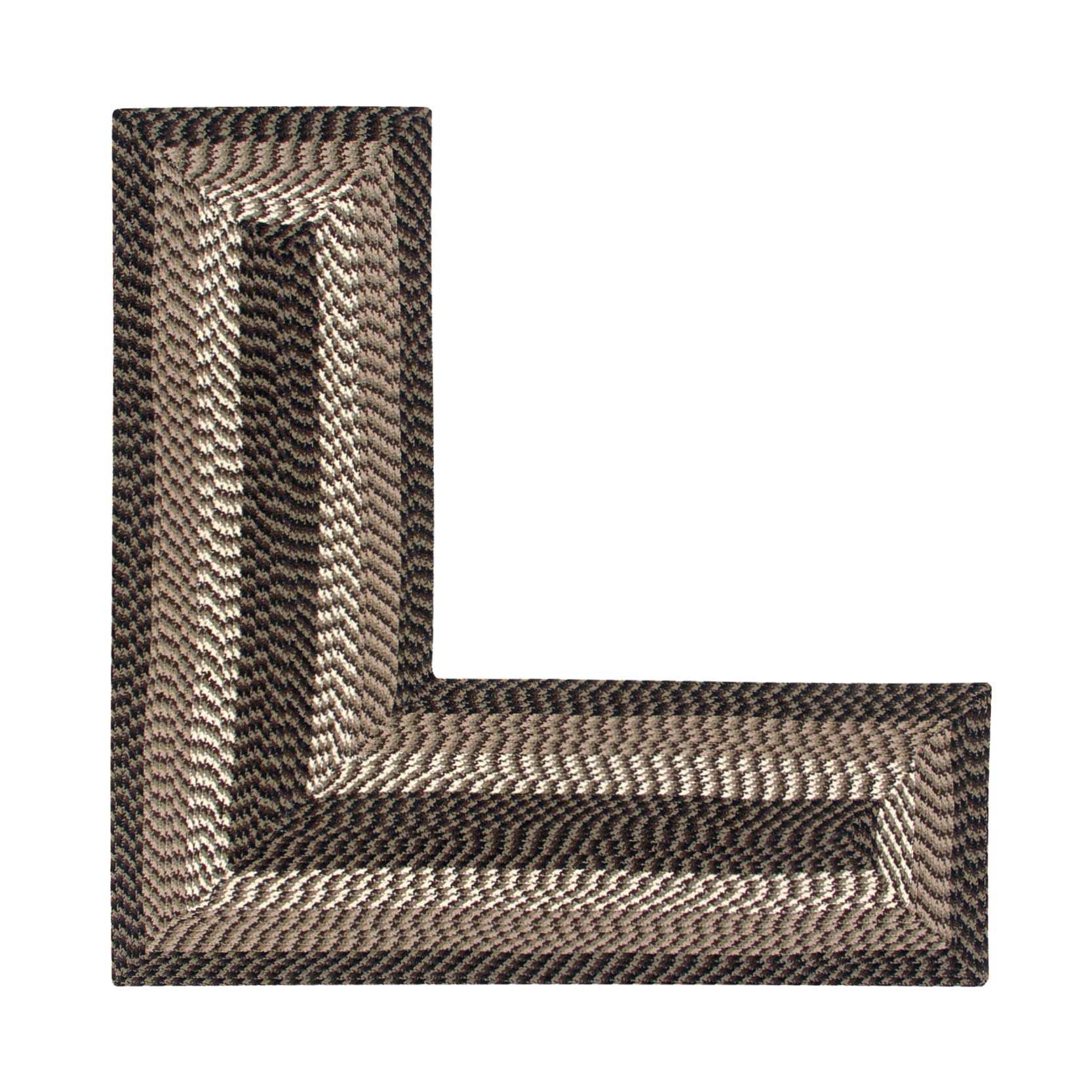 Better Trends Alpine Braid Collection - Durable, Stain Resistant, Reversible Indoor Utility L-Shape Rug, 100% Polypropylene, Vibrant Chocolate Stripe, 24" x 68" x 68"