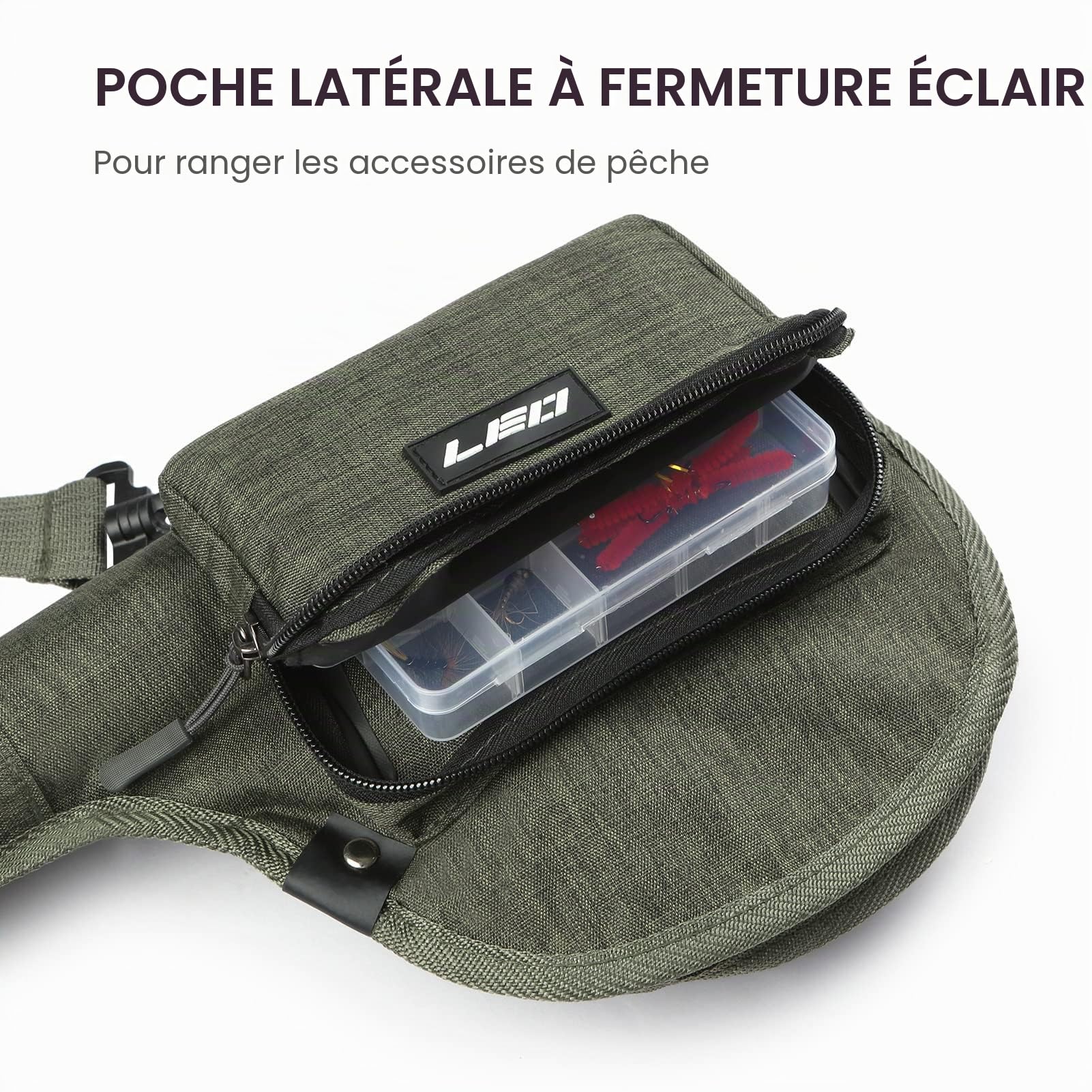 Lixada Étui de Transport pour Canne à pêche à la Mouche, Sac de Rangement en Toile pour Cannes à pêche, moulinets de Cannes à Mouche, étui de Transport Durable