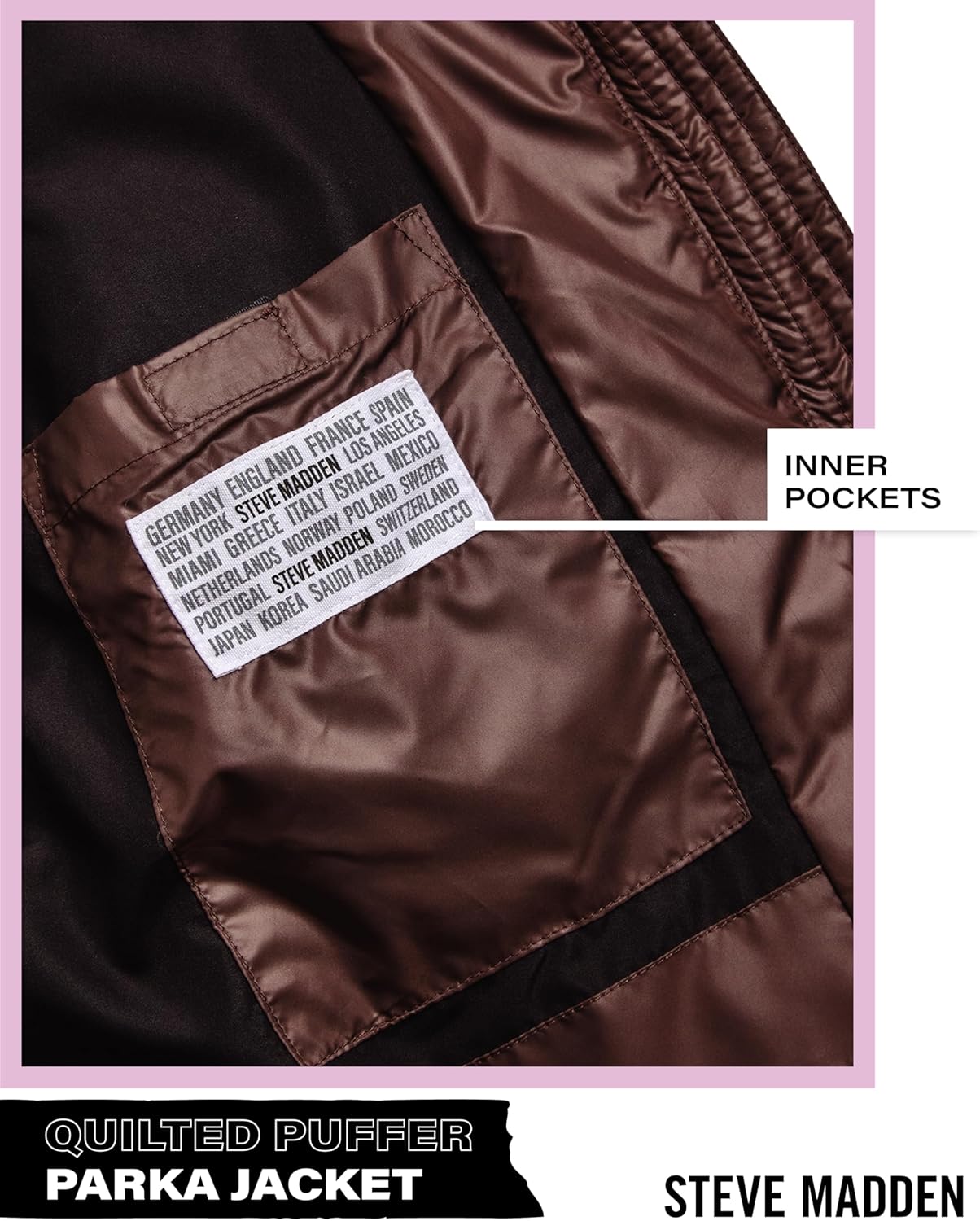 Steve Madden Womens Packable Puffer Jacket - Insulated Puffer Hooded Long Parka Coat - Quilted Warm Winter Jackets for Women - Image 4