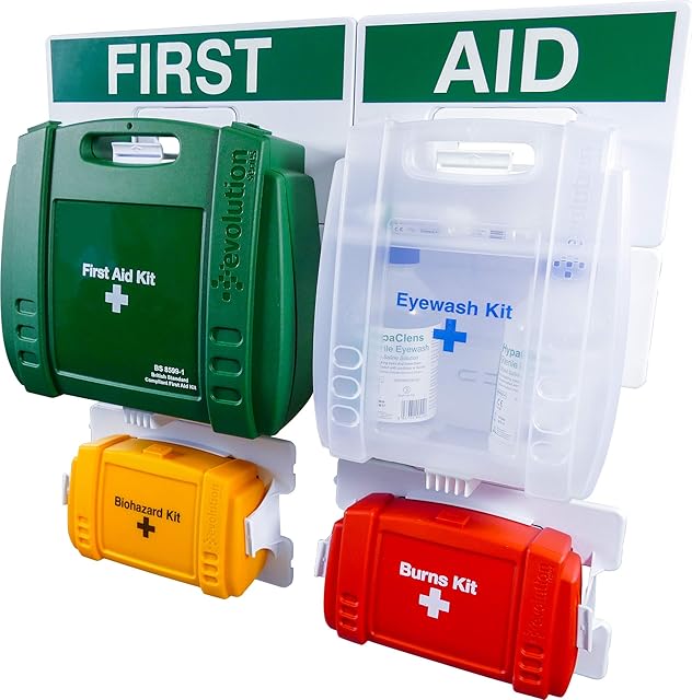 Safety First Aid Evolution Complete First Aid Point BS 8599 Compliant, Large Fully Stocked