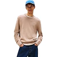 Tommy Jeans Uomo Pullover Sweater Slim Fit, Beige (Pecan Nut)