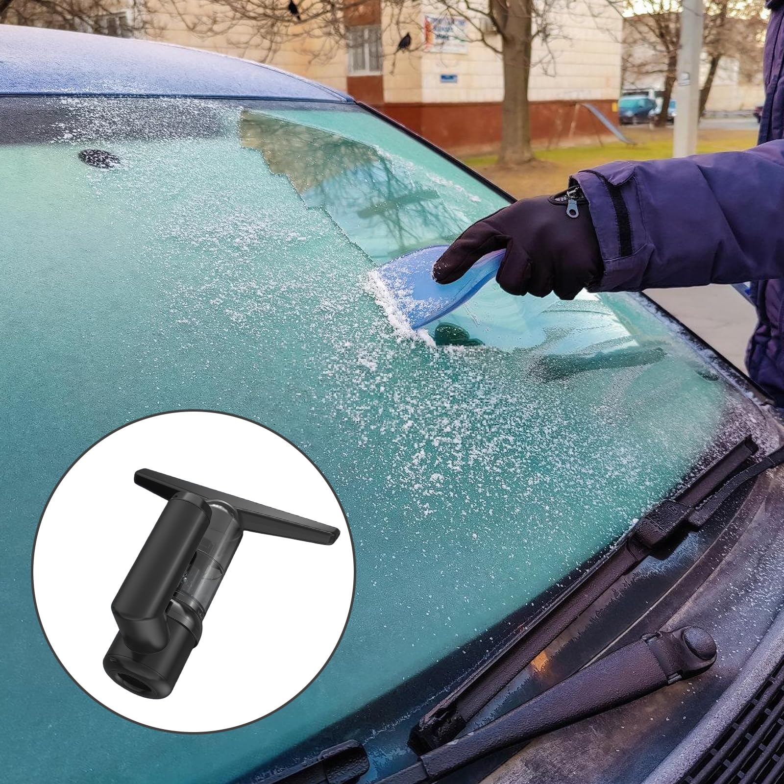 Aspirateur de vitres électrique 2 en 1 - Grattoir pour vitres et absorbeur d'eau - Sans traces ni taches d'eau - Nettoyeur de vitres pour fenêtres, miroirs de voiture (noir)