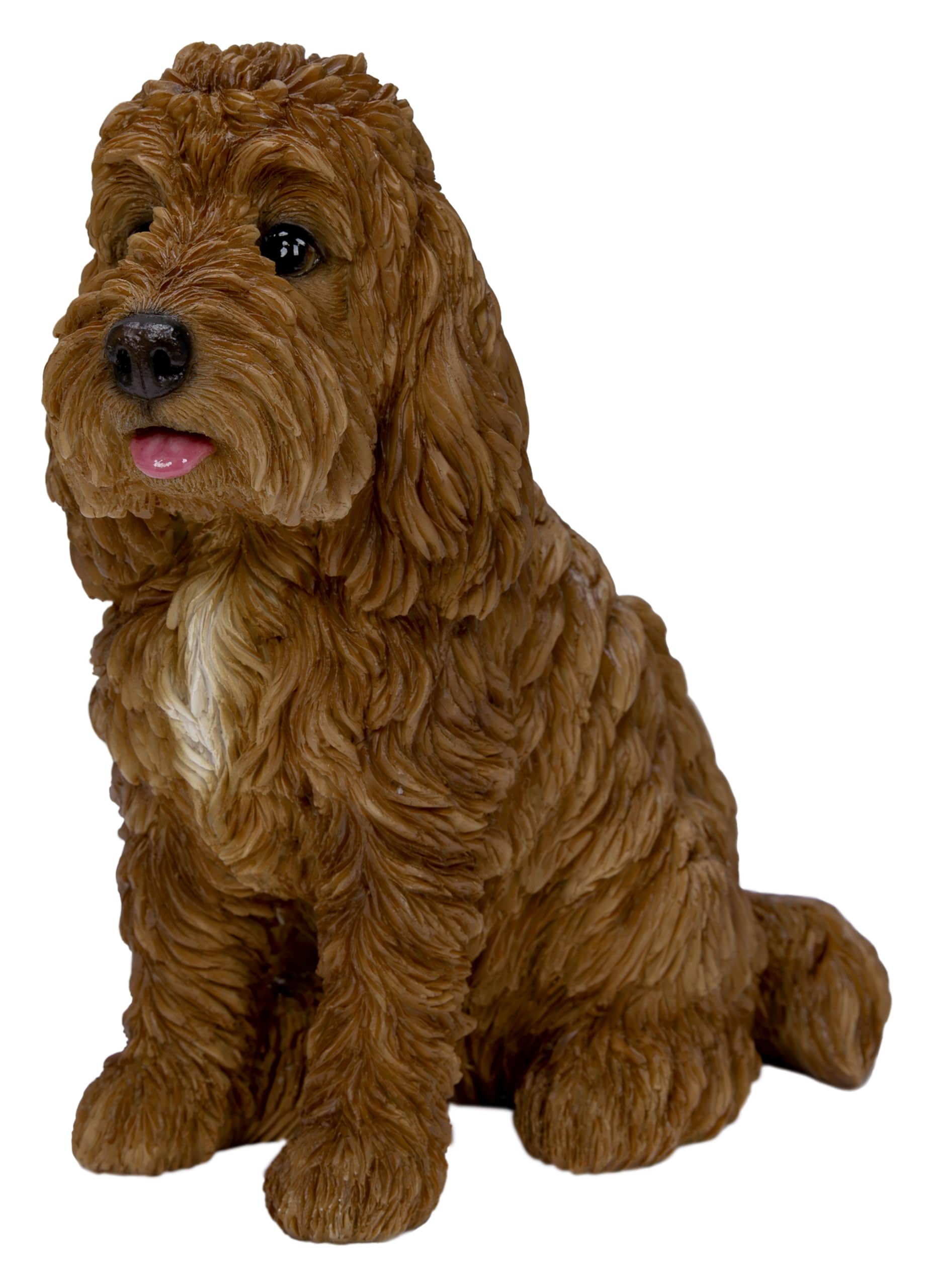 Vivid Arts Sitting Ginger Cockapoo Ornament – Realistic Dog Garden Decoration | Indoor & Outdoor Décor