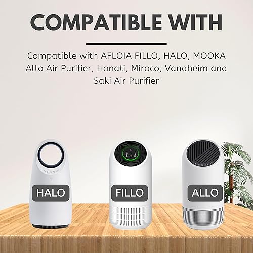 Miniatura 3 de Nispira Filtro HEPA 3 en 1 + carbono compatible con AFLOIA FILLO, HALO, MOOKA Allo purificador de aire, Honati, Miroco, Vanaheim y Saki, 2 paquetes