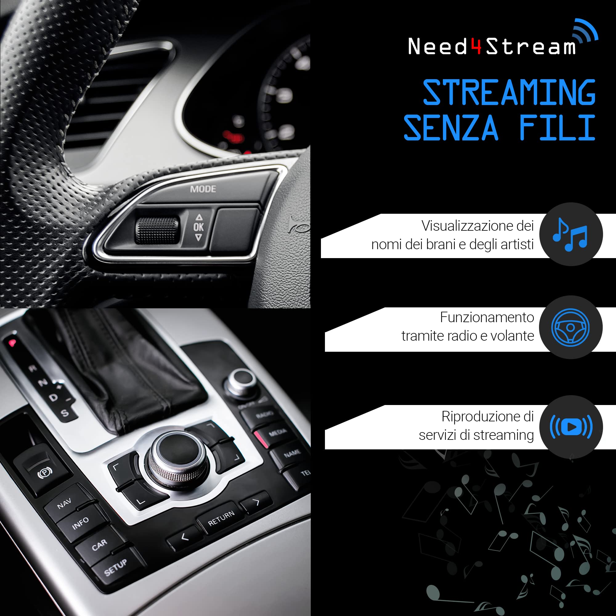 N4S73614 A2DP - Interfaccia audio Bluetooth con indicatore di titolo per MMI 2G, compatibile con Audi A4 8K, A5 8T/8F, A6 4F, Q7 4L, A8 4E, iPhone e Android