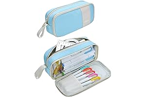 YOKUMA Blue Pencil Bag: Spacious and Stylish Pencil Case for Adults and College Goers
