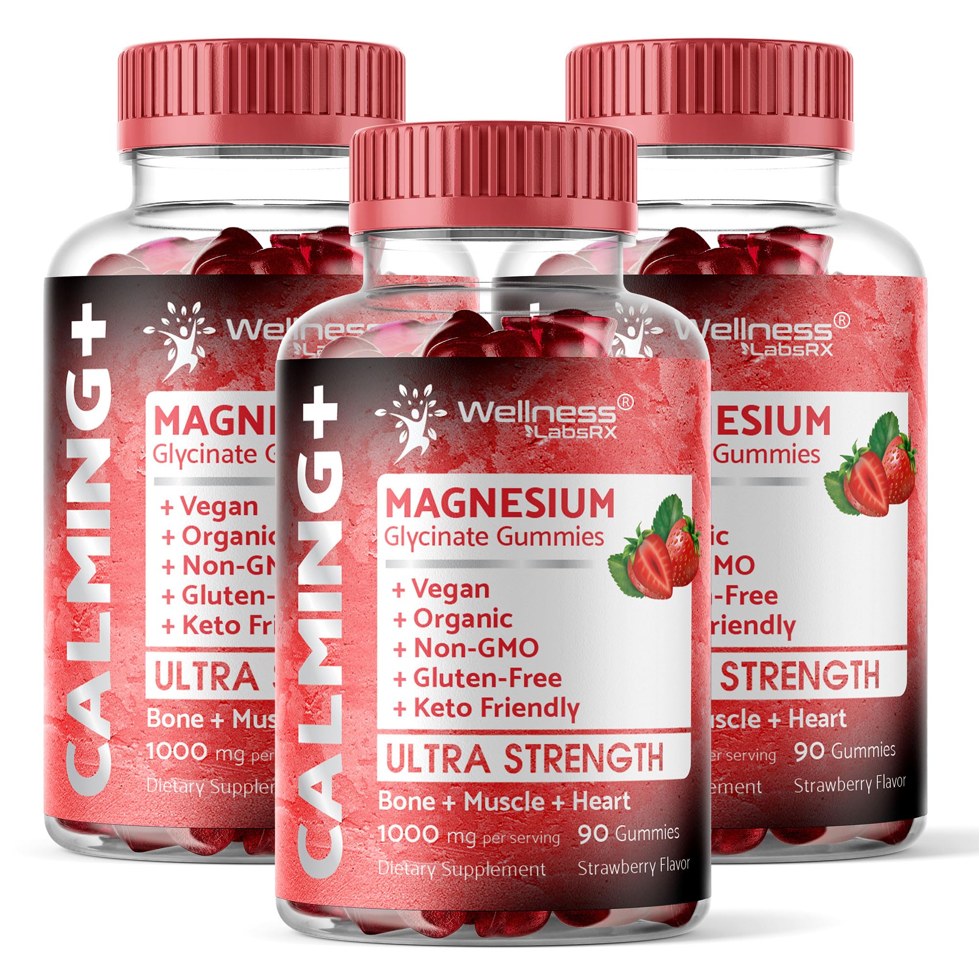 Magnesium Glycinate Gummies 1000mg, Heart Calm Chews, Strawberry, 180 Count — Amazon image 11