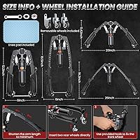 Vista 10 de Twister Arm Trainer, 3 in 1 Hydraulic Power Chest Workout Equipment with Ab Roller Wheels and Hooks, Adjustable 22-440lbs Arm Trainer for Men Women